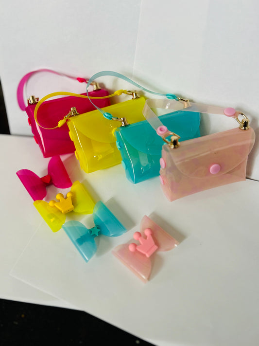 Toddler purse and bow set